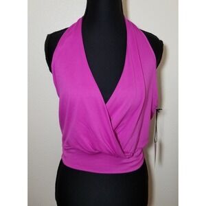Nice On Womens Small Purple Halter Crop Top Festival Club Biker City Cottage NWT